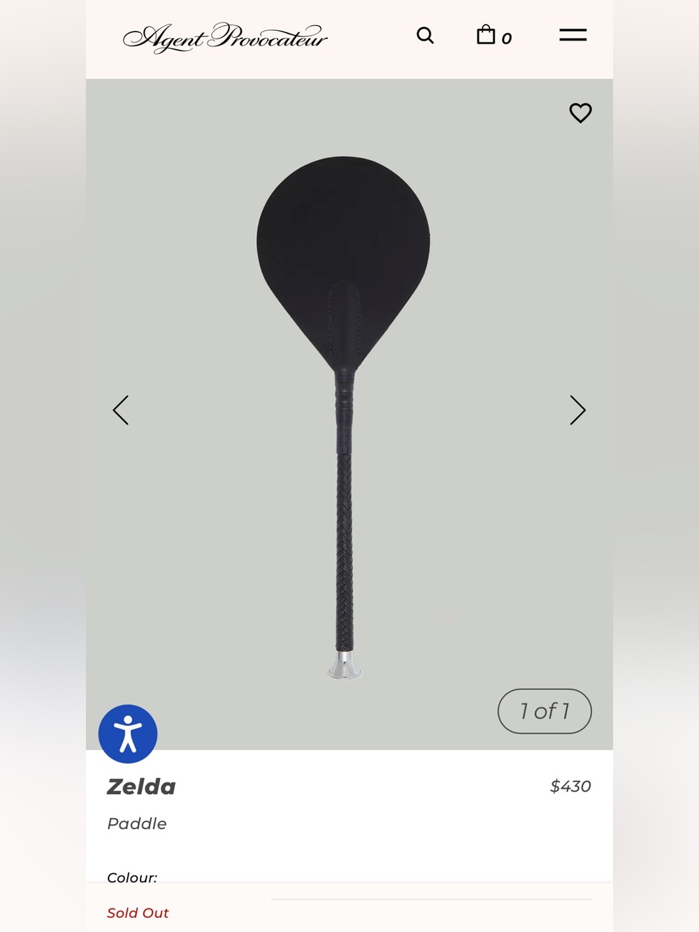 Agent Provocateur Zelda leather paddle.